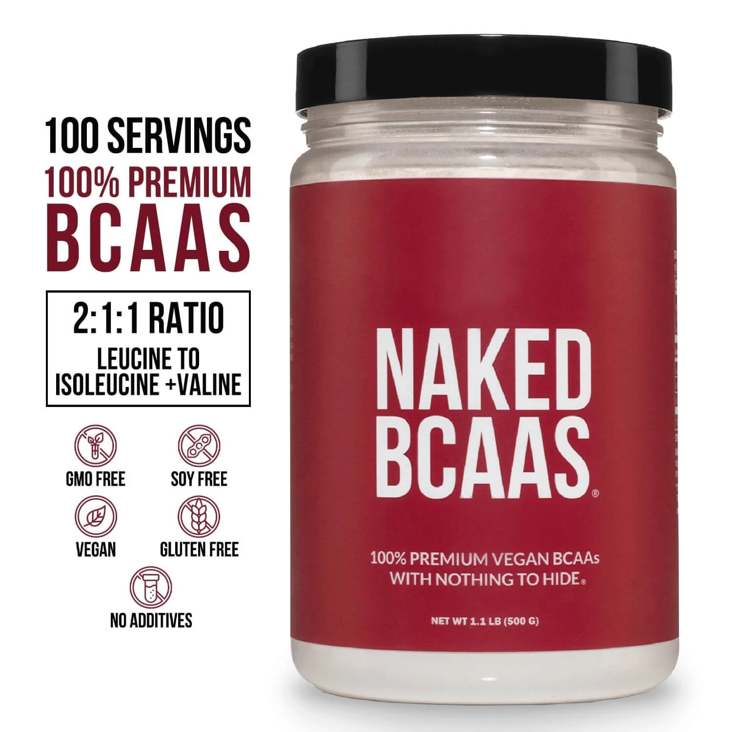 Branched Chain Amino Acids | Naked BCAAs - 100 Servings - Image 3