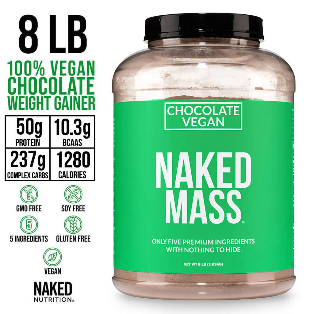 Chocolate Vegan Mass Gainer Supplement | Naked Vegan Mass - 8LB - Image 3