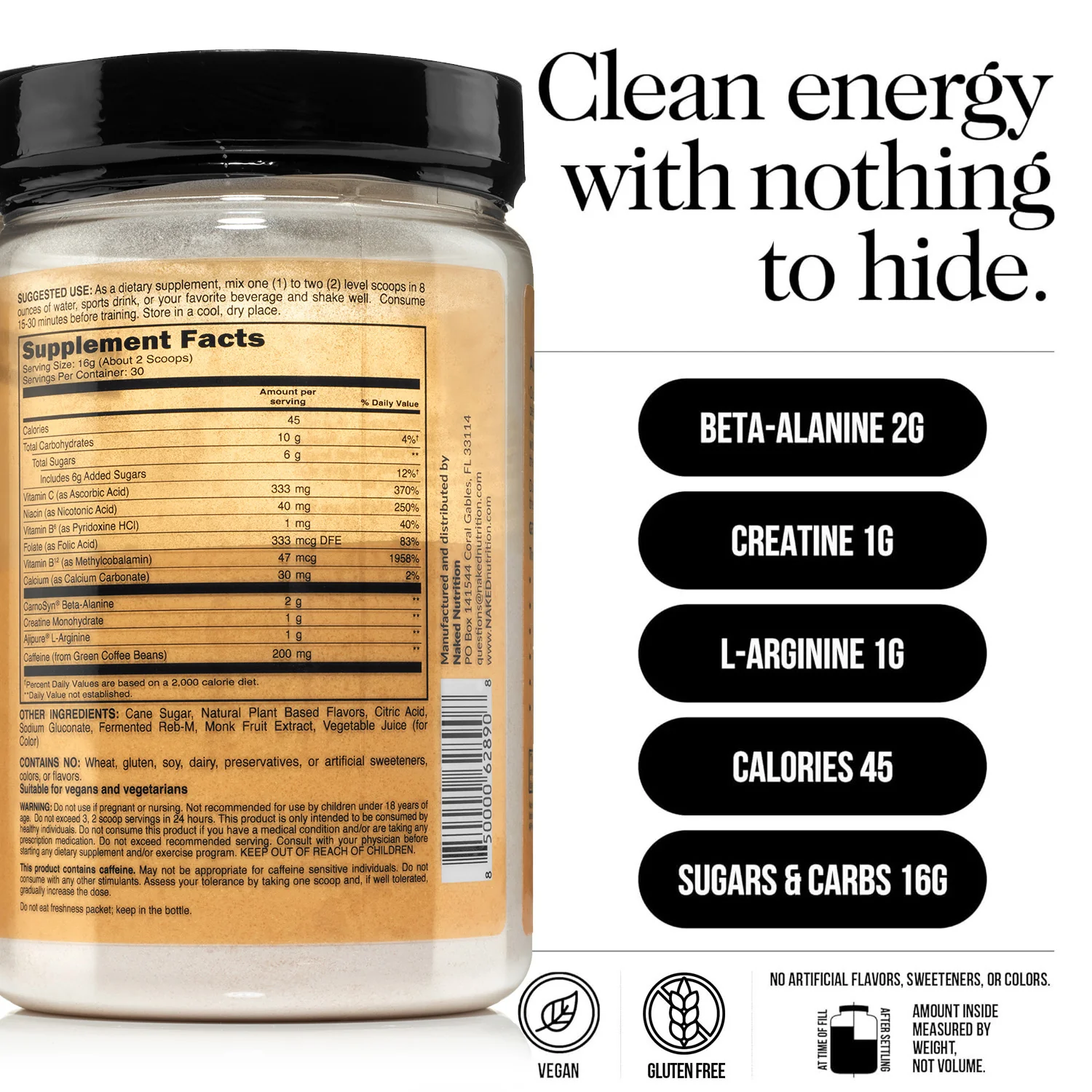 Citrus Pre Workout Supplement | Naked Energy - 30 Servings - Image 5