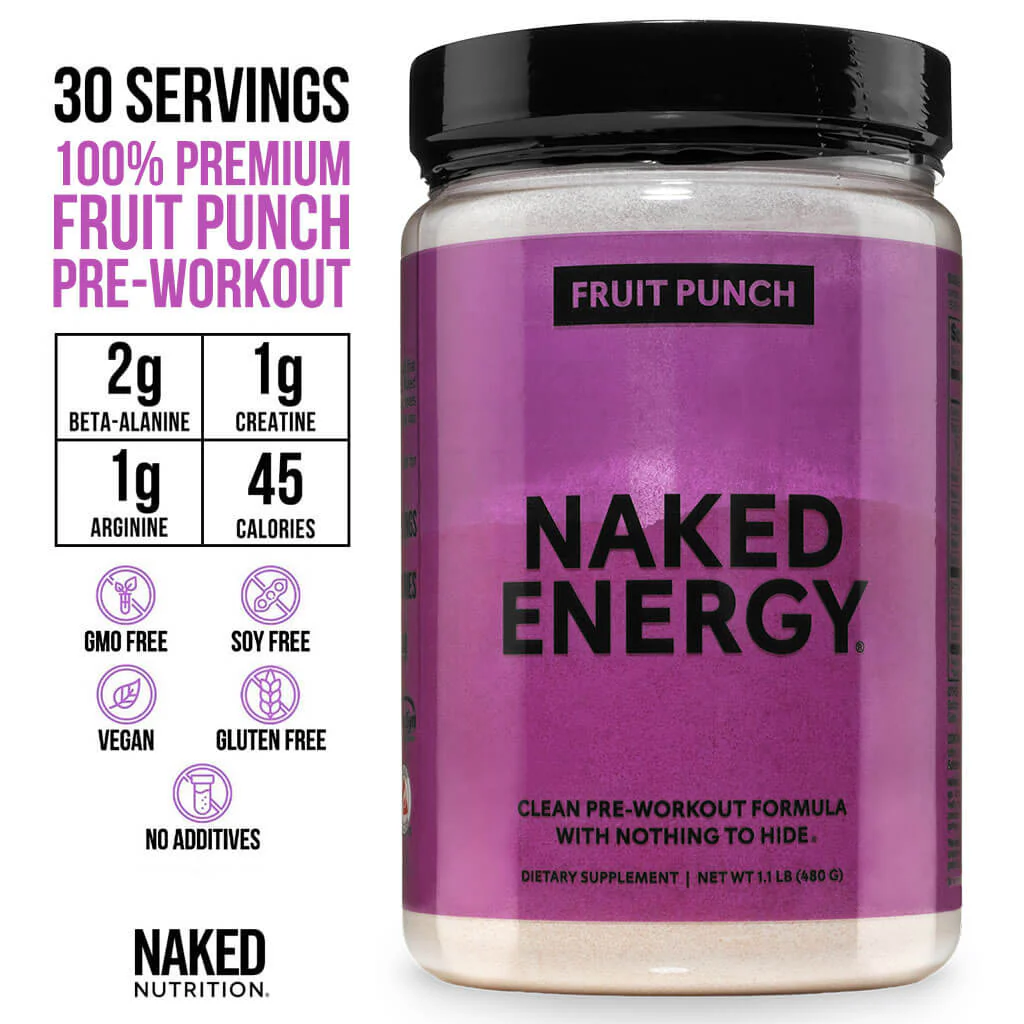 Fruit Punch Pre Workout Supplement | Naked Energy - 30 Servings - Image 3