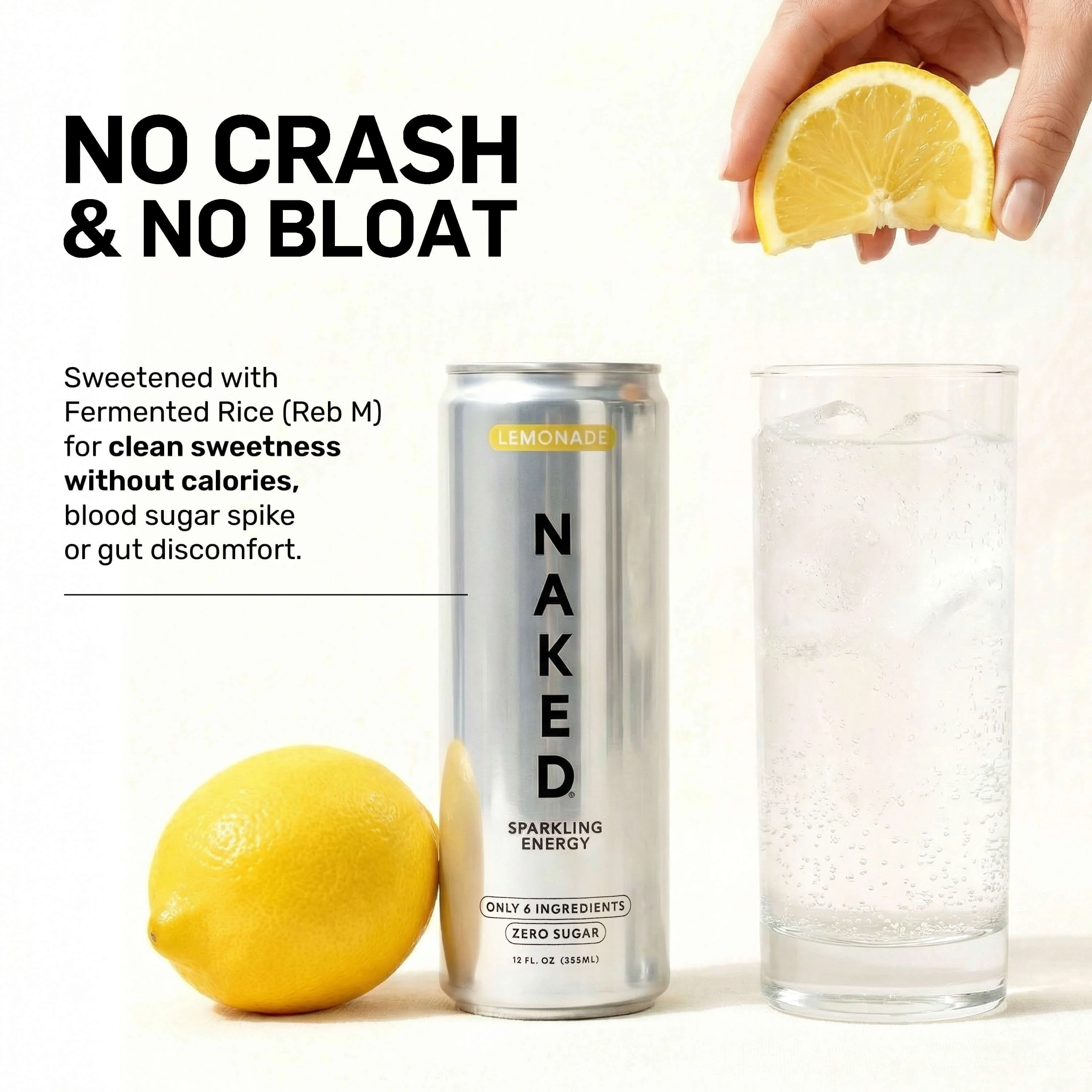 Lemonade Naked Sparkling Energy | Clean Energy Drink - 12 Cans - Image 5