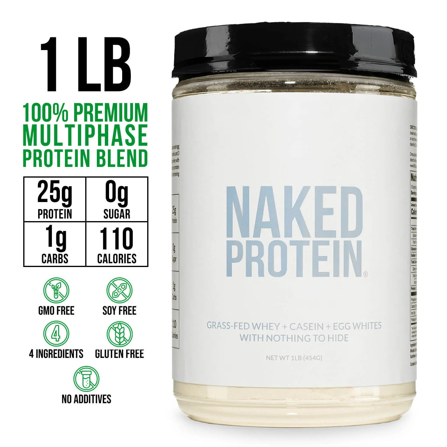 Protein Powder Blend - 1LB Egg, Whey & Casein Protein Blend | Naked Protein - 1lb - Image 3
