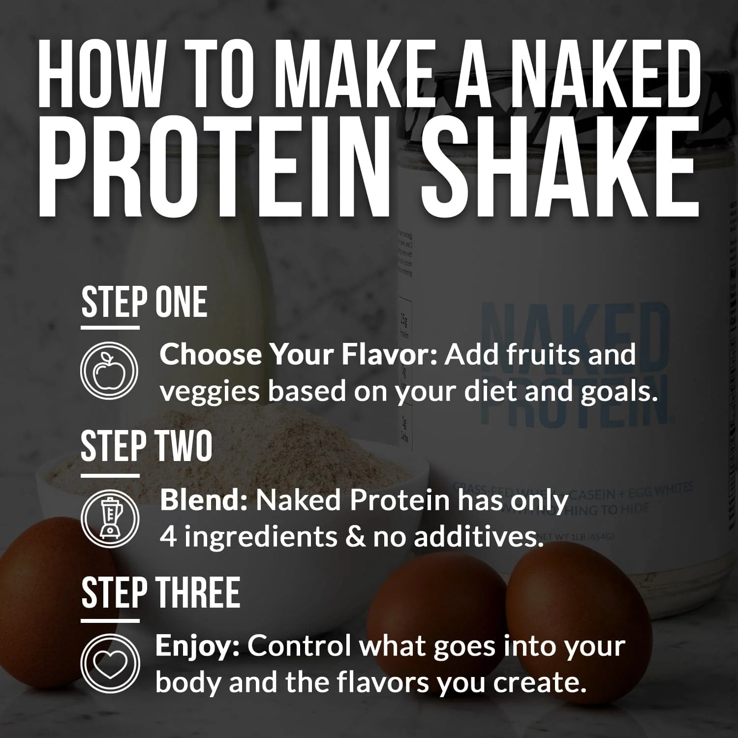 Protein Powder Blend - 1LB Egg, Whey & Casein Protein Blend | Naked Protein - 1lb - Image 5