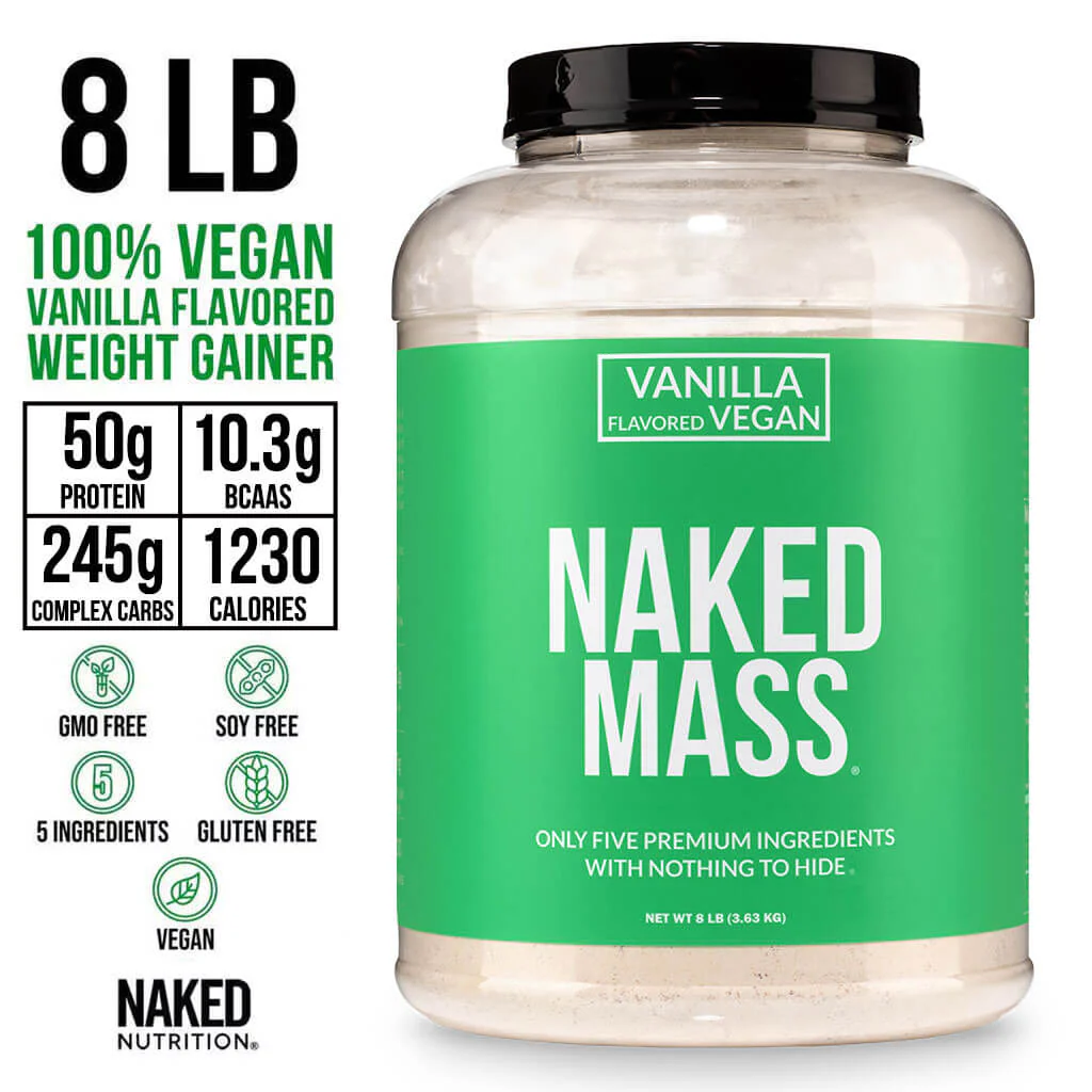 Vanilla Vegan Mass Gainer Supplement | Naked Vegan Mass - 8LB - Image 3