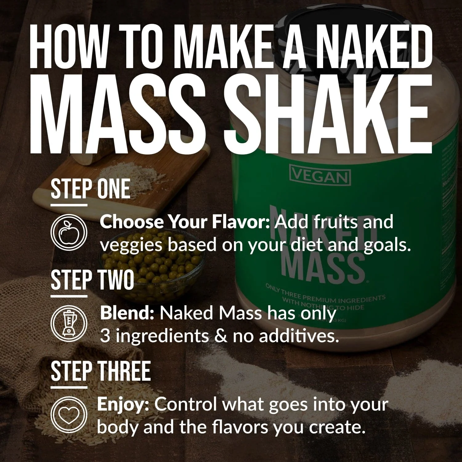 Vegan Mass Gainer Supplement | Naked Vegan Mass - 8LB - Image 6
