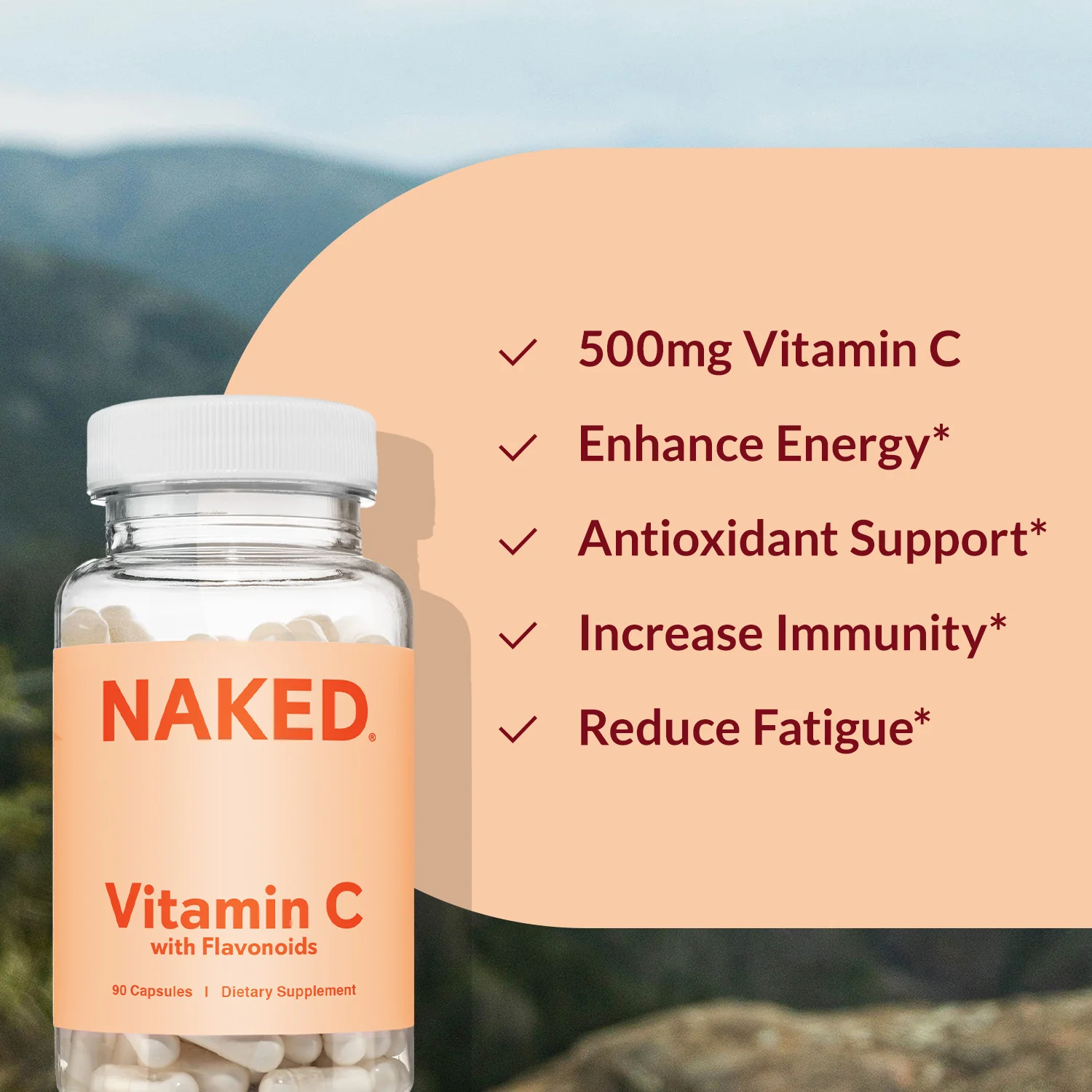 Daily Vitamin C Supplement | Naked Vitamin C - 90 Capsules - Image 3